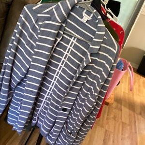 Striped Blue and White Blazer